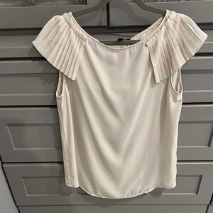 Elegant Cream Pleated Women's Top